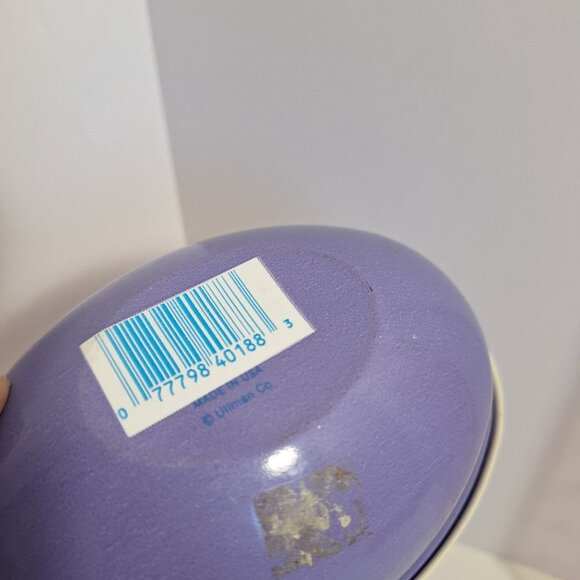 Easter Bunny Egg Basket Flowers Purple 5.5" Plastic Blow Mold Ullman Co - Picture 9 of 13